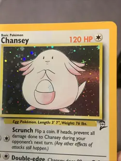 Pokemon TCG Chansey Holo Rare #3/130 Base Set 2 Unlimited VTG WOTC 2000 LP - Image 3