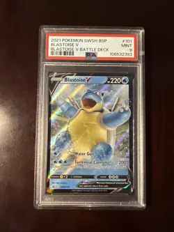 2021 POKEMON SWSH BLACK STAR PROMO BLASTOISE V BATTLE DECK BLASTOISE V PSA 9 - Image 1