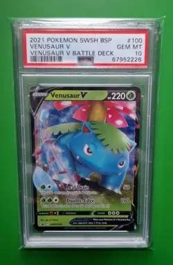 VENUSAUR V PSA 10 #SWSH100 VENUSAUR V BATTLE DECK 2021 POKEMON TCG GM PROMO - Image 1