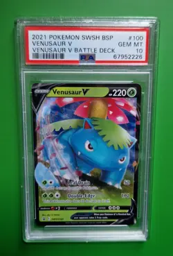 VENUSAUR V PSA 10 #SWSH100 VENUSAUR V BATTLE DECK 2021 POKEMON TCG GM PROMO - Image 3