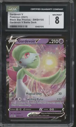 2021 Pokemon Black Star Promo Battle Deck Gardevoir V SWSH105 NM-MT CGC 8 - Image 1