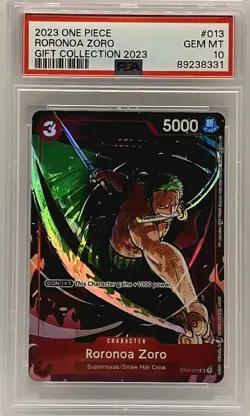One Piece TCG Roronoa Zoro ST01-013 PSA 10 | Super Rare | Gift Collection 2023 - Image 1