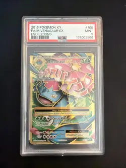 Pokemon Evolutions XY M Venusaur Mega EX Full Art #100/108 2016 PSA 9 - Image 1