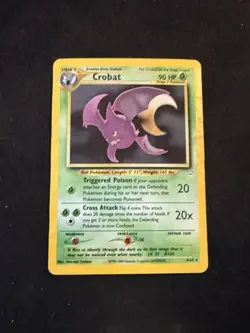 Crobat Rare Holo 4/64 Pokemon Card TCG Damaged - Image 1