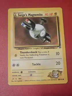 Pokemon TCG | Lt. Surge's Magnemite 80/132 | Common | Gym Heroes | LP - Image 1