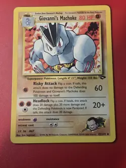 Pokemon TCG Giovanni's Machoke Gym Challenge 42/132 Regular LP. - Image 1