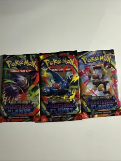 Pokemon Mega Evolution Phantasmal Flames Booster Bundle Of 3 Sealed Packs - Image 1