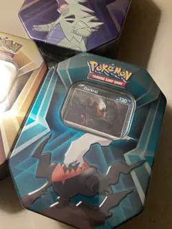 Lot of 3 Pokemon TCG Triple Whammy Tins Tyranitar Slaking Darkrai New Sealed - Image 3
