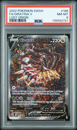 2022 Pokemon Giratina V Alt Art 186/196 Lost Origin PSA 8 - Image 1