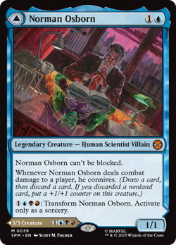 x1 Norman Osborn // Green Goblin SPM Spider-Man MTG 39 M/NM 1x - Image 1