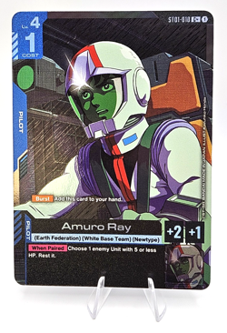 Gundam TCG Amuro Ray Art Foil Card ST01-010 C+ NM/Mint - Image 1