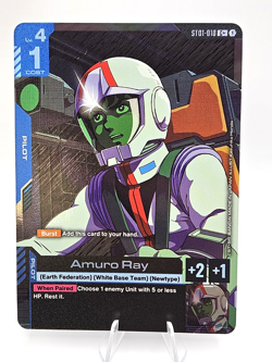 Gundam TCG Amuro Ray Art Foil Card ST01-010 C+ NM/Mint - Image 3