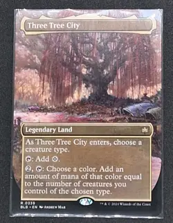 MTG Three Tree City 0339 Borderless Bloomburrow NM - Image 1