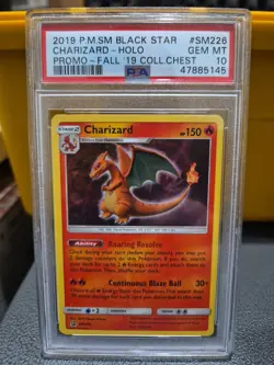 2019 Pokemon Charizard SM226 Holo Promo PSA 10 Fall Collectors Chest SWIRL - Image 1