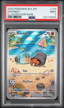2025 POKEMON BLK EN-BLACK BOLT ILLUSTRATION RARE #129 DWEBBLE PSA 9 - Image 1