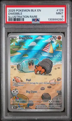 2025 POKEMON BLK EN-BLACK BOLT ILLUSTRATION RARE #129 DWEBBLE PSA 9 - Image 1