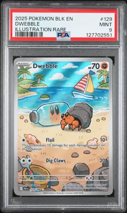2025 POKEMON BLK EN-BLACK BOLT ILLUSTRATION RARE #129 DWEBBLE PSA 9 - Image 1