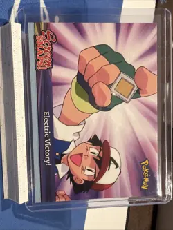 2001 Topps Pokemon Johto League Champions Screen Snaps! SNAP02 Electric Victory! - Image 1