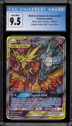 Pokemon Moltres & Zapdos & Articuno GX Hidden Fates ETB FA Promo SM210 CGC 9.5 - Image 1