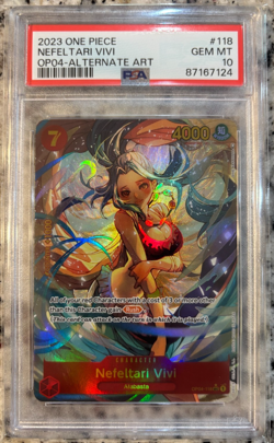2023 ONE PIECE OP04-KINGDOMS OF INTRIGUE ALTERNATE ART NEFELTARI VIVI PSA 10 - Image 1
