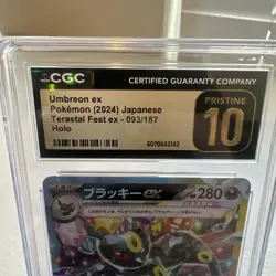 CGC 10 Pristine Umbreon ex 093/187 RR Terastal Festival ex sv8a Pokemon Card - Image 2