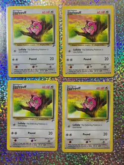 2000 Unlimited Pokemon TCG Base Set 2 Regular Non-Holo 77/130 Jigglypuff (x4) - Image 1