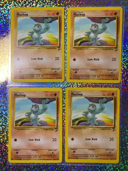 2000 Pokemon TCG Base Set 2 Regular Non-Holo 78/130 Machop (x4) - Image 1