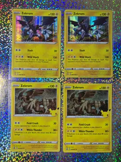 Pokemon TCG Rare Holo Zekrom: Celebrations 010/025; Vivid Voltage 060/185 - Image 1