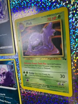 1999 Pokemon TCG Unlimited Fossil Rare Regular 28/62 Muk - Image 4