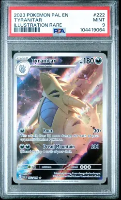 PSA 9 Mint - Tyranitar 222/193 - Paldea Evolved Illustration Rare Pokemon - Image 1