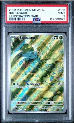 Bulbasaur 166/165 Pokemon TCG English Illustration Rare PSA 9 MINT SV 151 - Image 1
