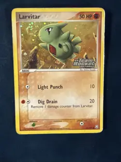2004 Larvitar 🌀 63/109 Team Rocket Returns STAMPED Reverse Holo Pokemon TCG - Image 1