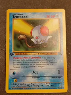 Pokemon TCG Fossil #56/62 Tentacool 1st Edition - Image 1