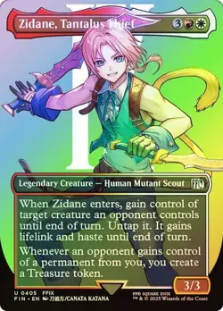 NM Borderless Foil Zidane, Tantalus Thief, MTG, Final Fantasy, Magic, 405 - Image 1
