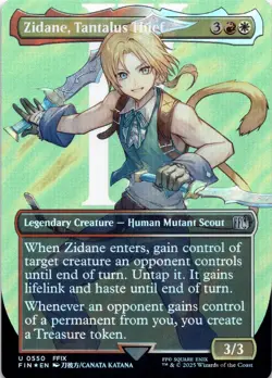 Zidane, Tantalus Thief SURGE FOIL BORDERLESS Final Fantasy Magic MTG NM - Image 1