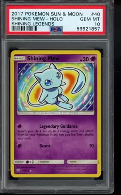 PSA 10 2017 Shining Mew 40/73 Shining Legends Holo #40 Pokemon - Image 1