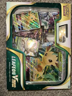 POKEMON TCG Leafeon VStar Special Collection Box Sealed Sword & Shield Boosters - Image 1