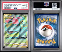 2019 POKEMON Celebi & Venusaur GX Full Art 159/181 Team Up PSA 10 - Image 3
