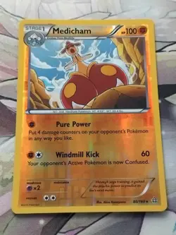 Medicham 80/160 Reverse Holo Rare Pokemon English XY Primal Clash Played - Image 1
