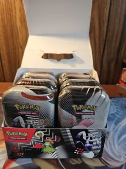 Pokemon TCG Black Bolt White Flare Unova Mini Tin Set of 8 WITH Display Box - Image 1