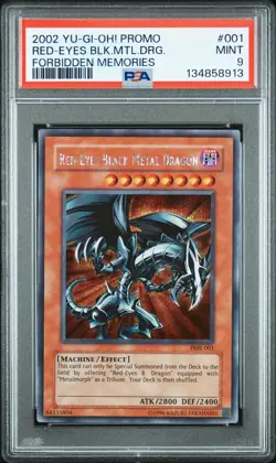 2002 YU-GI-OH! FMR-FORBIDDEN MEMORIES PROMO RED-EYES BLACK METAL DRAGON PSA 9 - Image 1