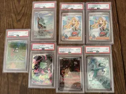 Pokemon TCG PSA Graded Cards Set of 7 (All 9s an 8 and 1 PSA 10) - Image 1