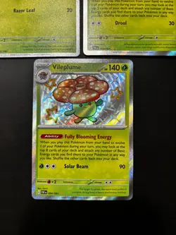 Pokemon TCG Paldean Fates - Oddish, Gloom, Vileplume Shiny Holo Rares - NM LOT - Image 4
