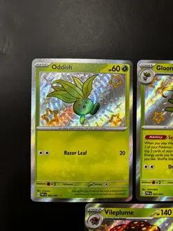 Pokemon TCG Paldean Fates - Oddish, Gloom, Vileplume Shiny Holo Rares - NM LOT - Image 5