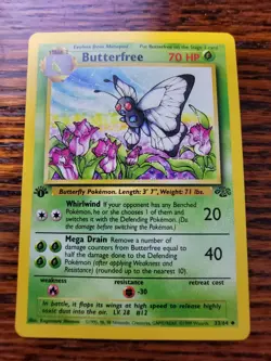 1st Edition Butterfree 33/64 Uncommon 1999 Jungle WOTC Pokemon Cards LP - Image 1