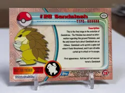 1999 Topps Pokemon #28 Sandslash (TV Animation Series 1) 1st Print Blue Logo NM - Image 2