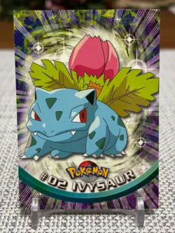 1999 Topps Pokemon #02 Ivysaur (TV Animation Series 1) 2nd Print Black Logo NM - Image 1