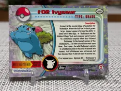 1999 Topps Pokemon #02 Ivysaur (TV Animation Series 1) 2nd Print Black Logo NM - Image 2