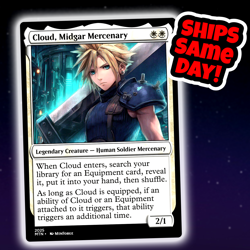 Cloud Midgar Mercenary - Custom Art Magic: The Gathering Playtest Card - Image 1
