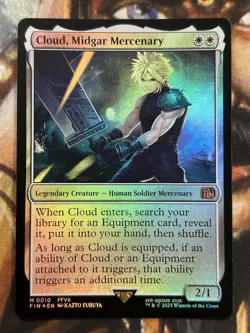 FOIL Cloud, Midgar Mercenary #0010 MTG Final Fantasy Mythic - Pack Fresh NM/M 🔥 - Image 1